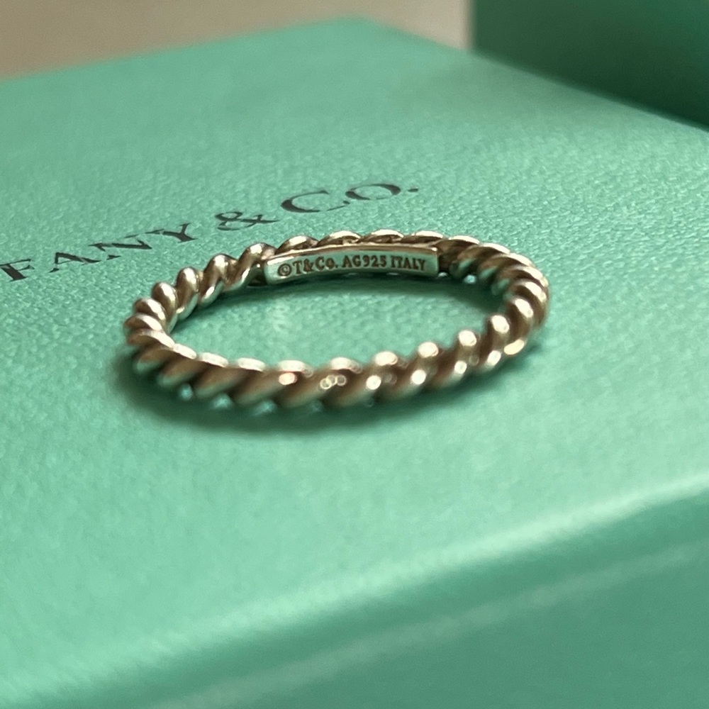 Tiffany & Co. .925 Silver Twist Rope Ring Size 5